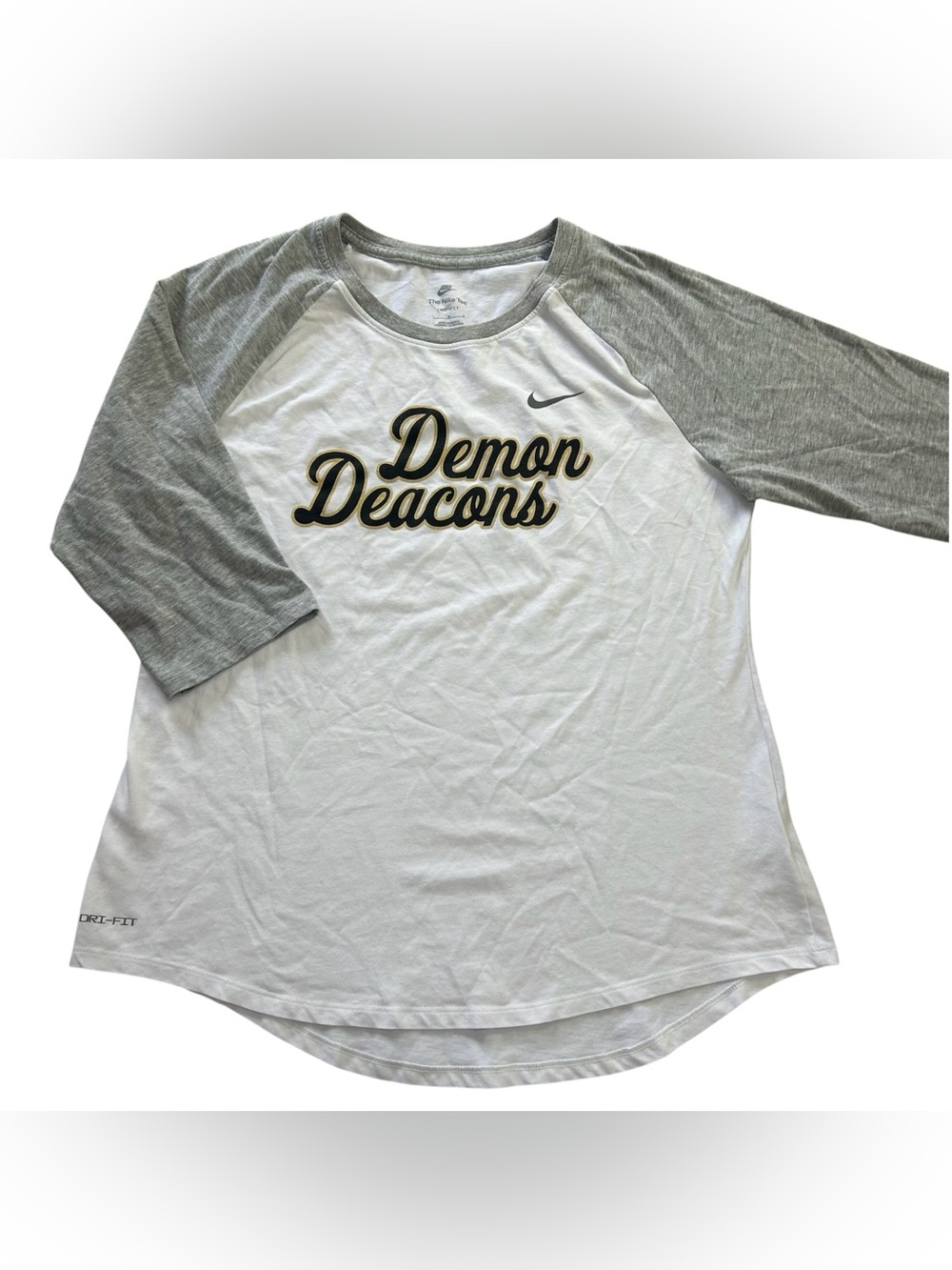 Nike Wake Forest Demon Deacons Basbeball Women’s 3/4 Sleeve Raglan T-Shirt sz L